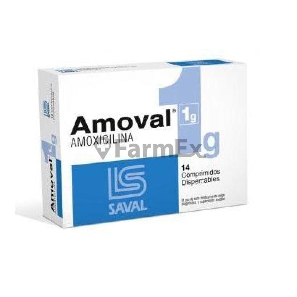 Amoval 1 g x 14 comprimidos Farmex-BanMedica-Persistente